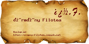 Örmény Filotea névjegykártya